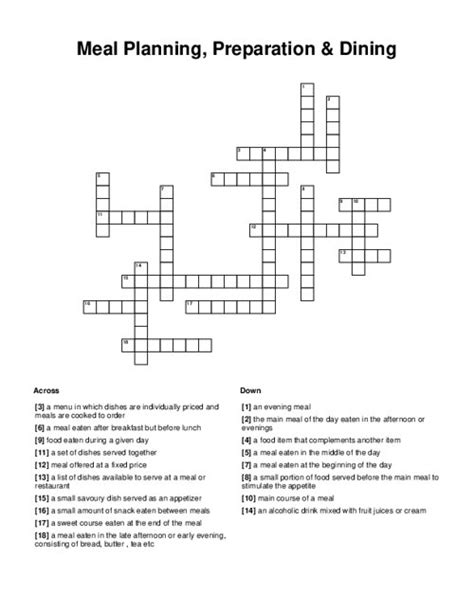 reversible mealtime crossword.